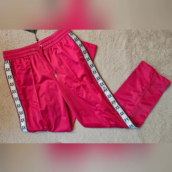 A/X Armani Exchange Pink Tracksuit Jogger Set Button Down Pants XL NWT - Picture 2 of 9